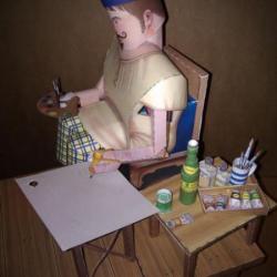 Cardboard Artist Automaton